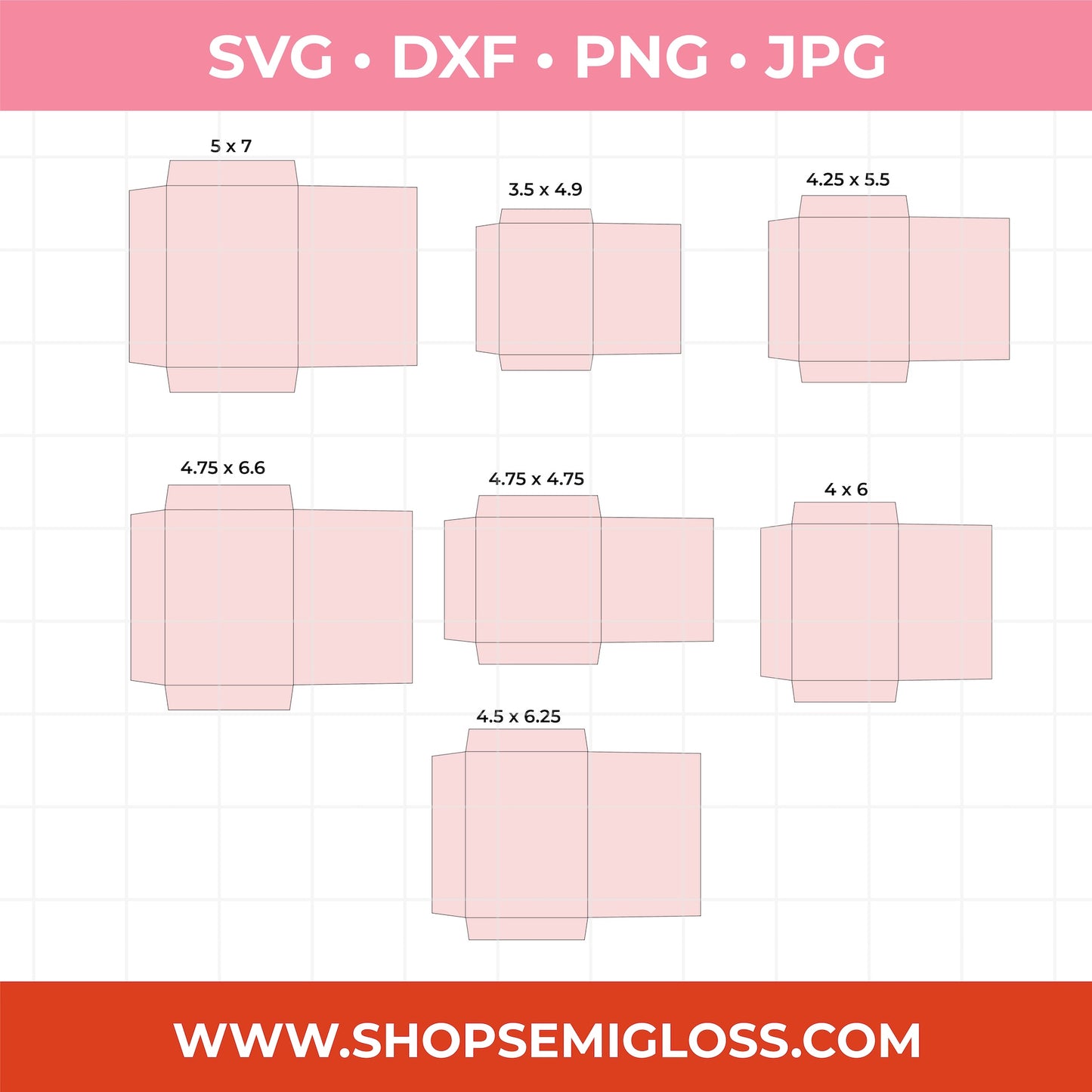 Basic Envelope SVG Set for Cards