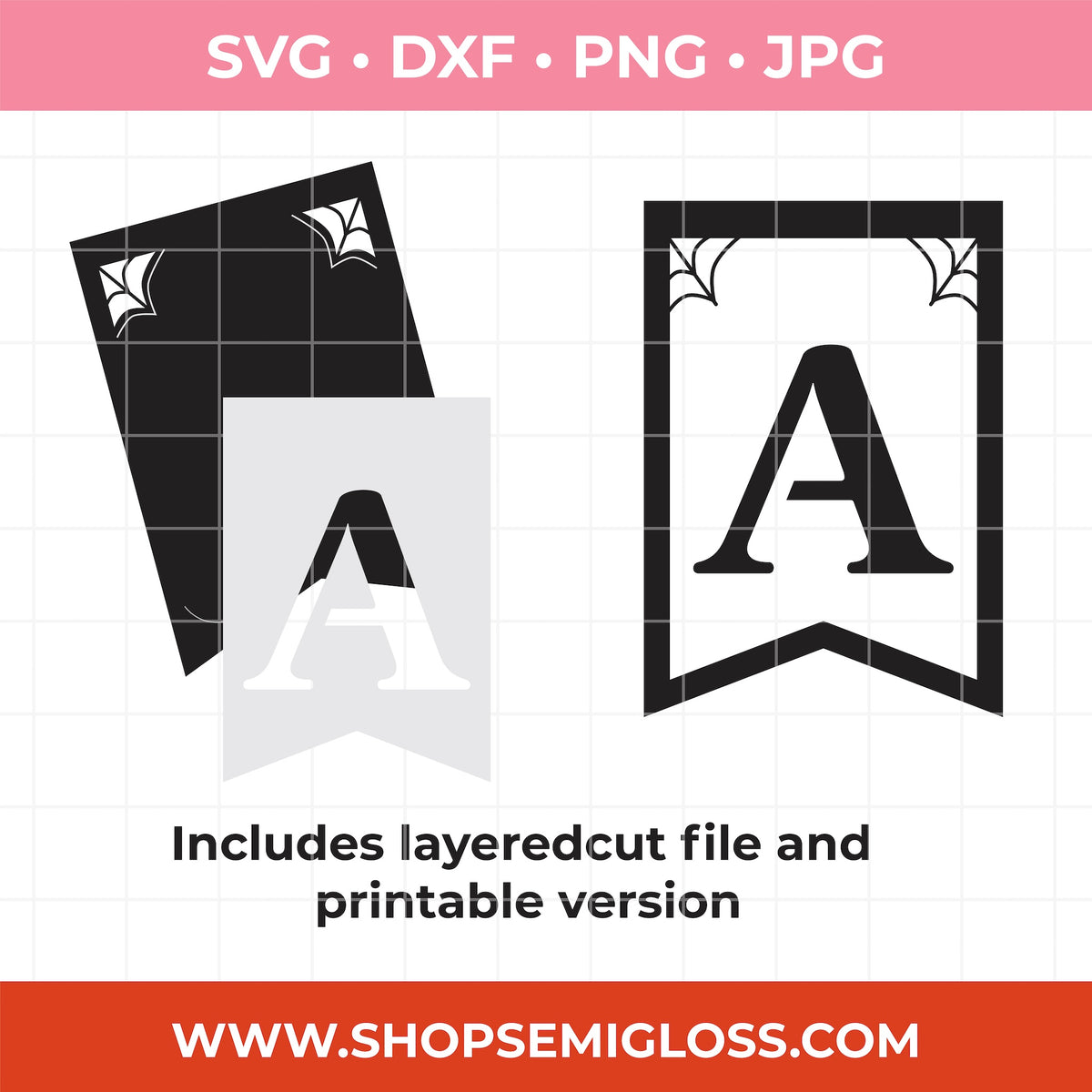 Halloween Spiderweb Banner SVG Files