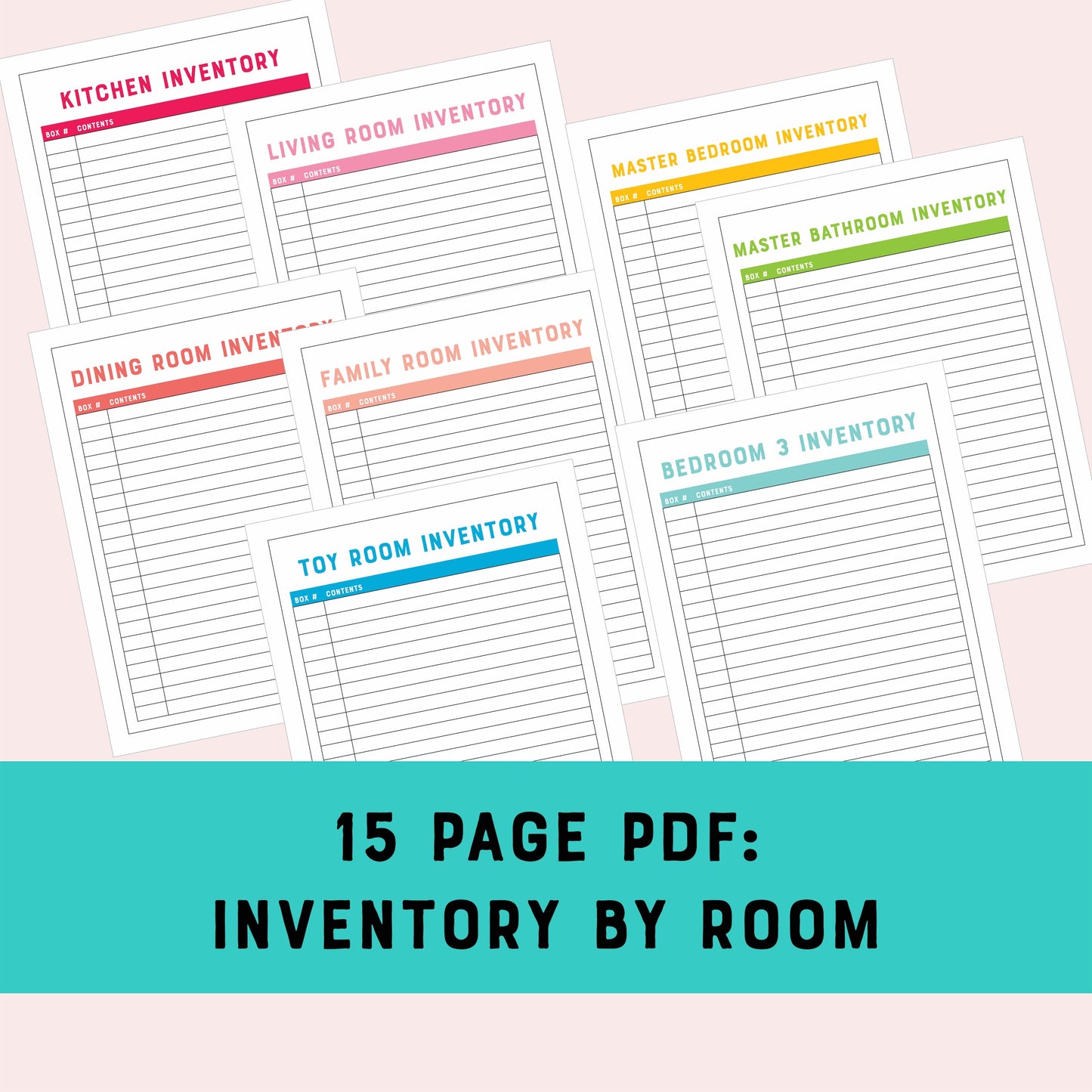 Moving Labels and Inventory Sheets Printable PDF (45 pages in total)