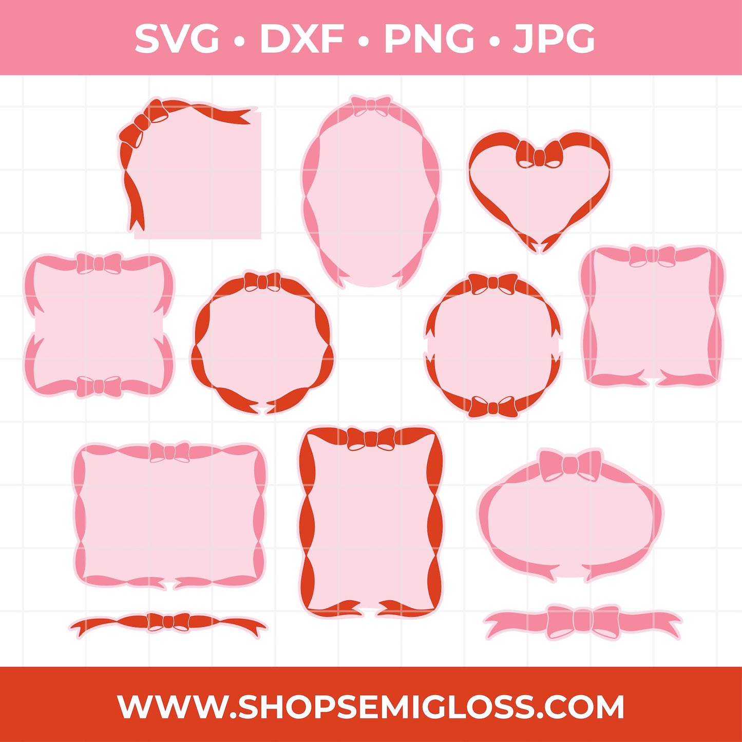 Coquette Bow Frame SVG Set