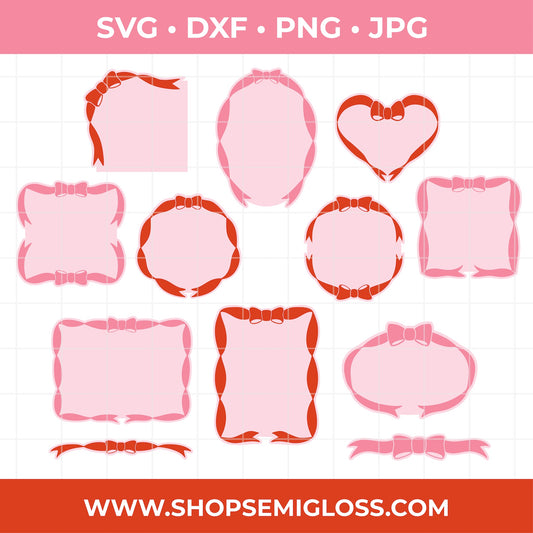Coquette Bow Frame SVG Set