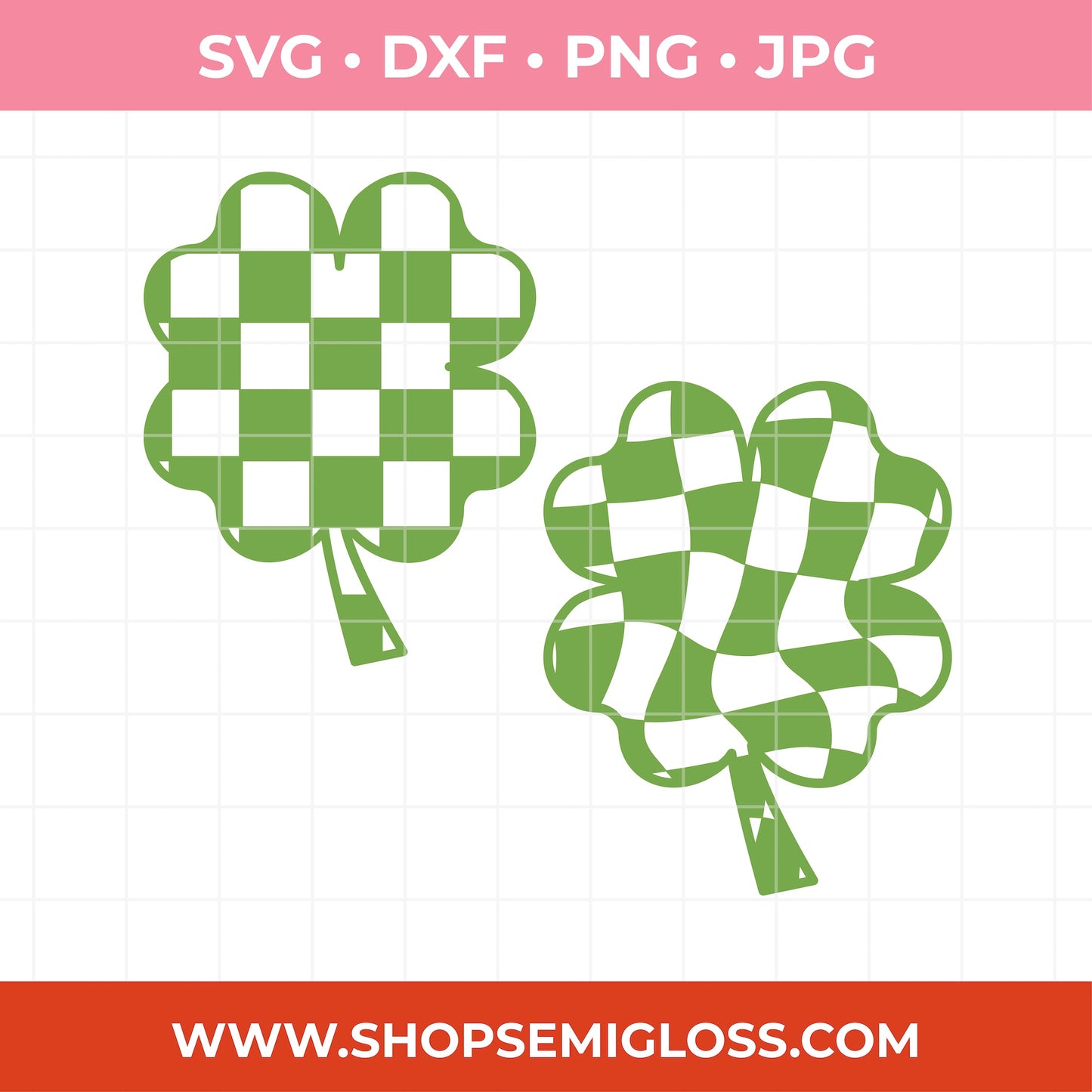 Checkered Shamrock SVG Set