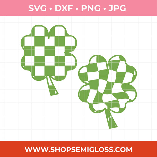 Checkered Shamrock SVG Set