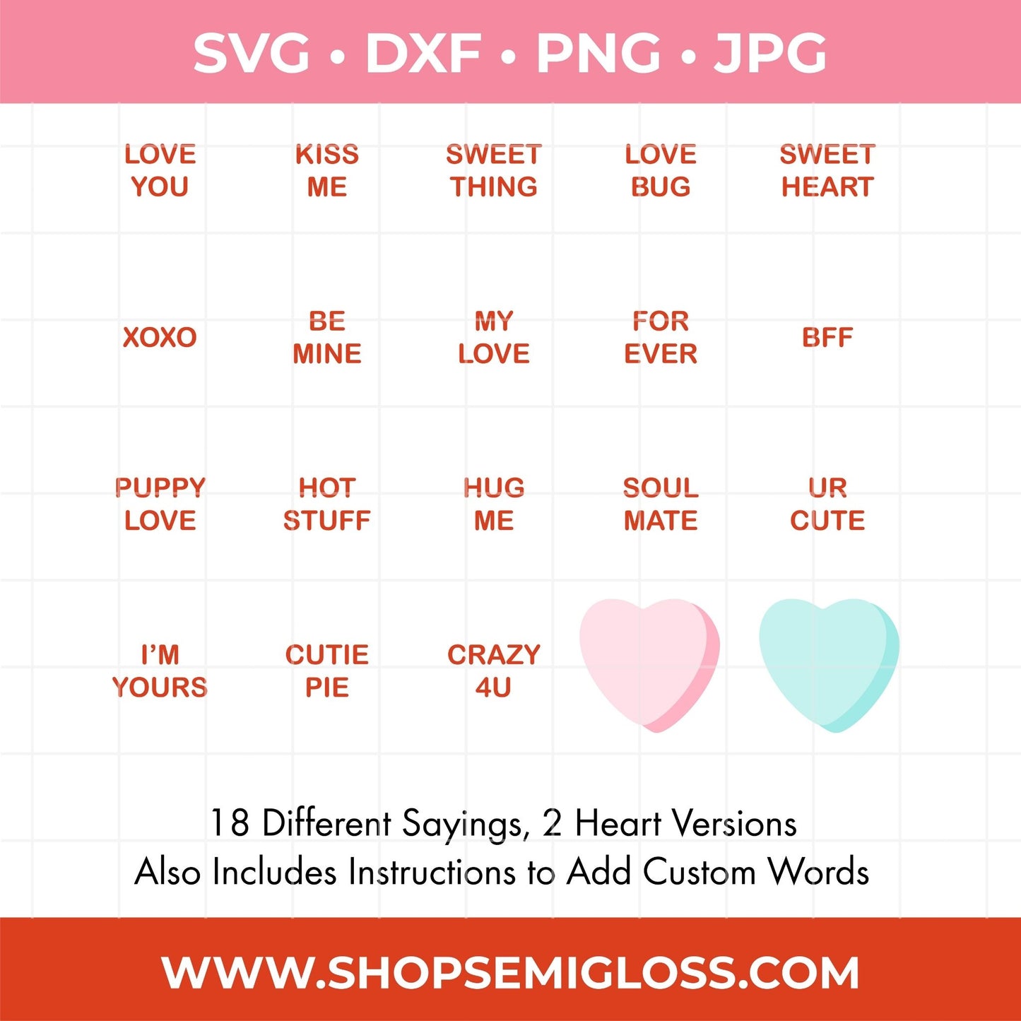 Conversation Heart SVG Bundle