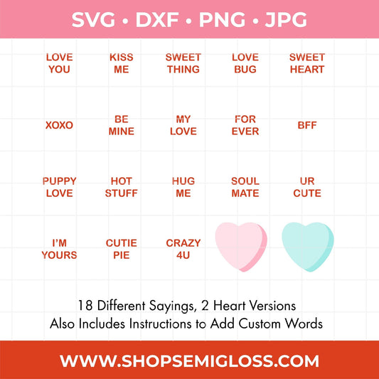 Conversation Heart SVG Bundle