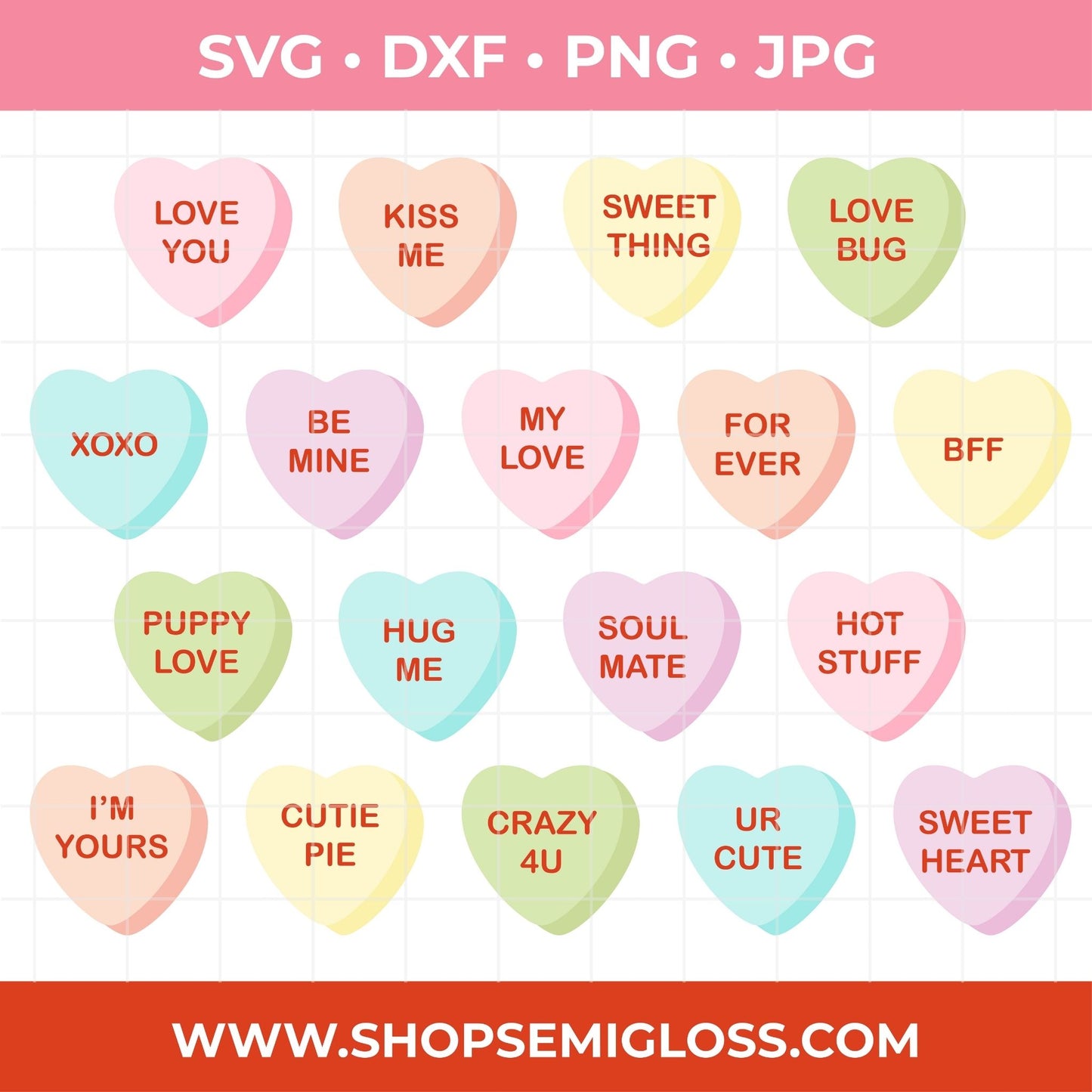Conversation Heart SVG Bundle