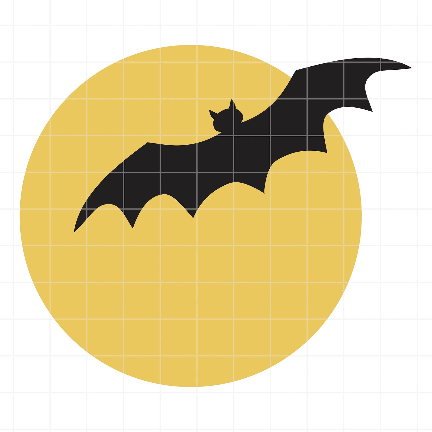 Halloween Bat and Moon SVG