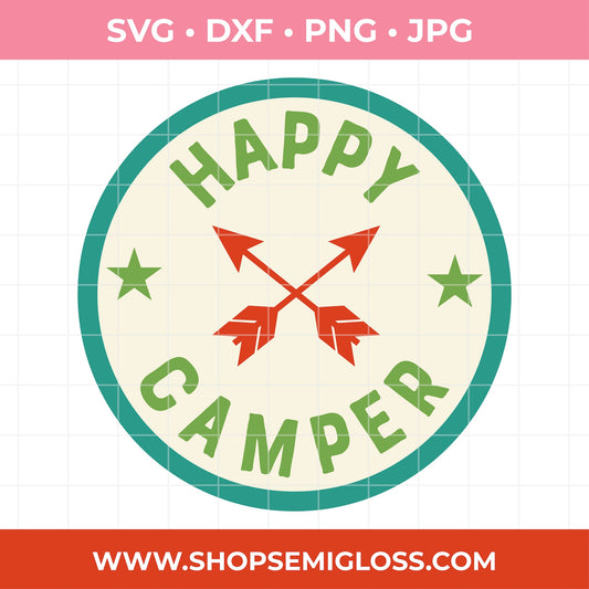 Happy Camper Badge SVG