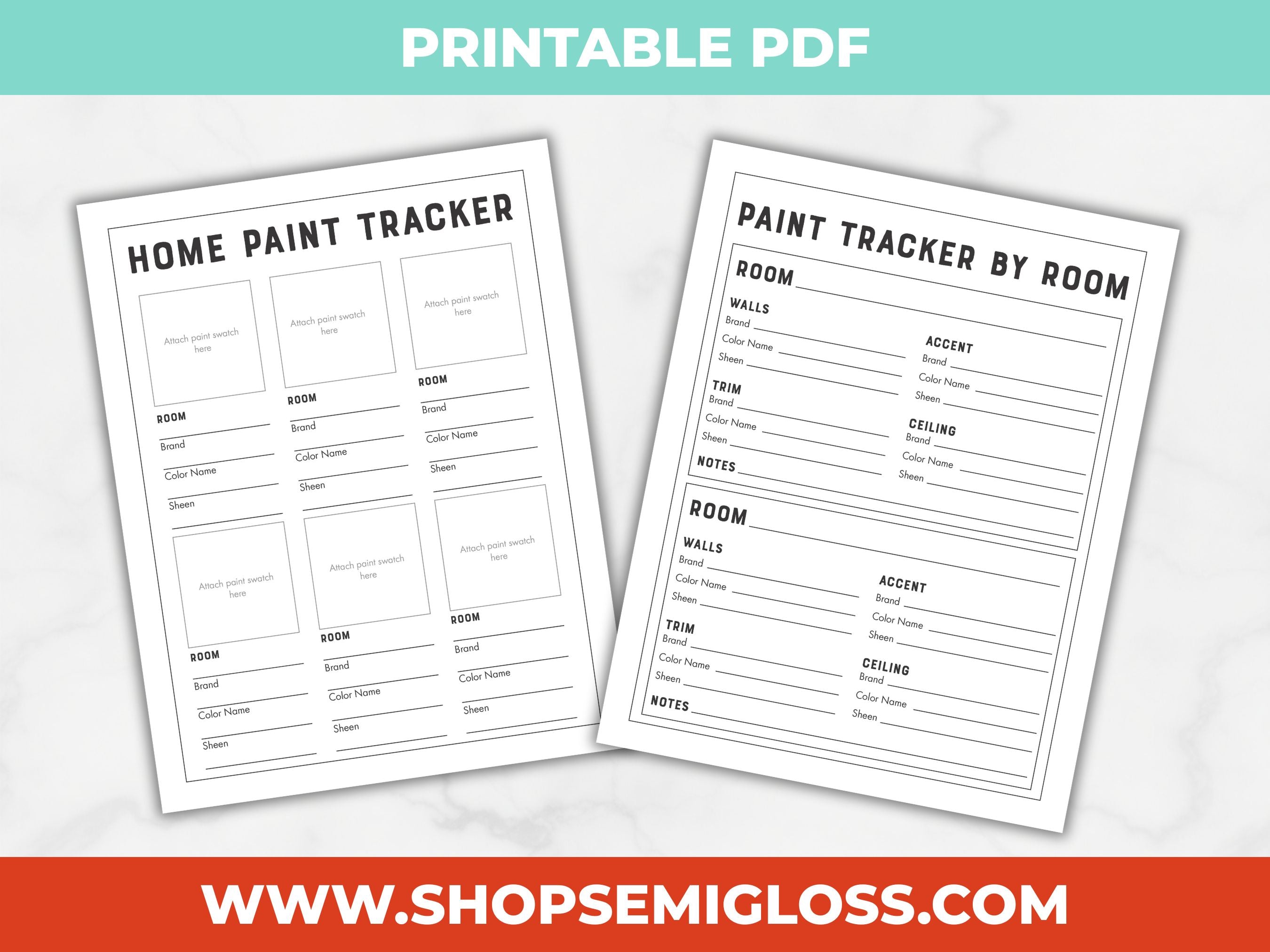 Home Paint Color Tracker Printable – Semigloss Design Shop