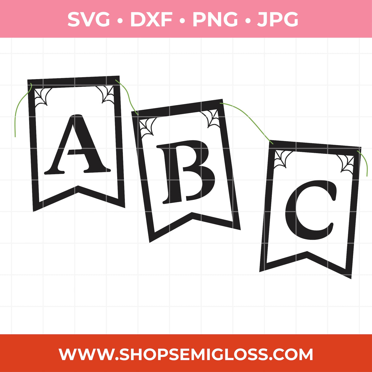 Halloween Spiderweb Banner SVG Files