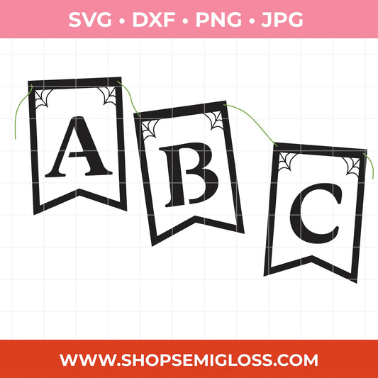 Halloween Spiderweb Banner SVG Files
