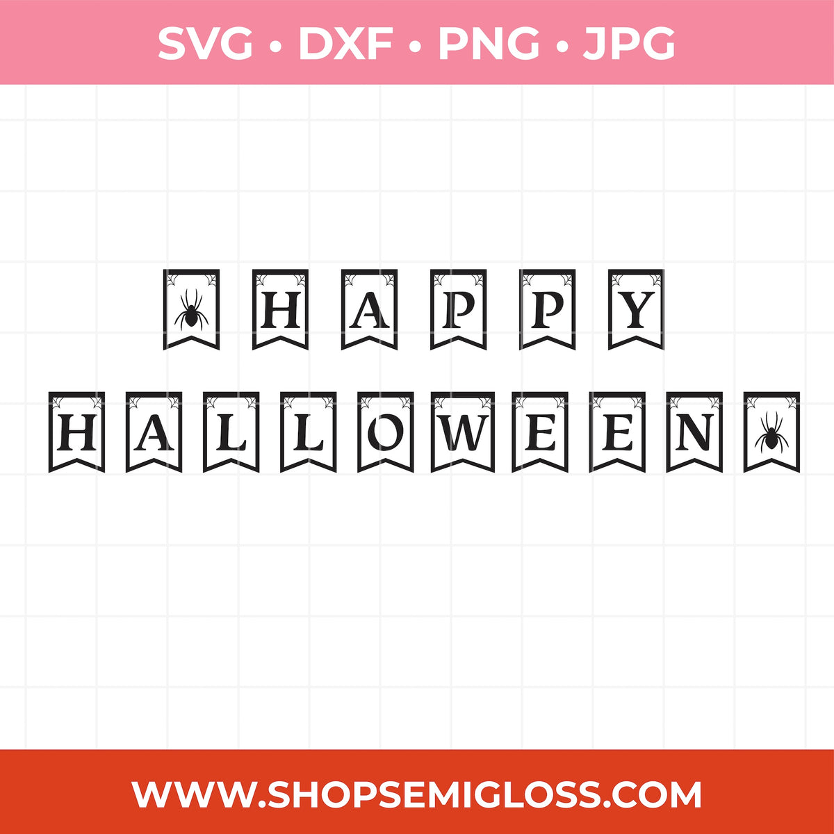 Halloween Spiderweb Banner SVG Files
