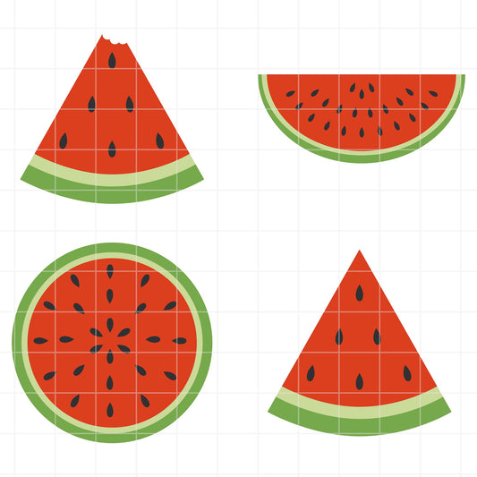 Illustrations of watermelon slices SVG designs