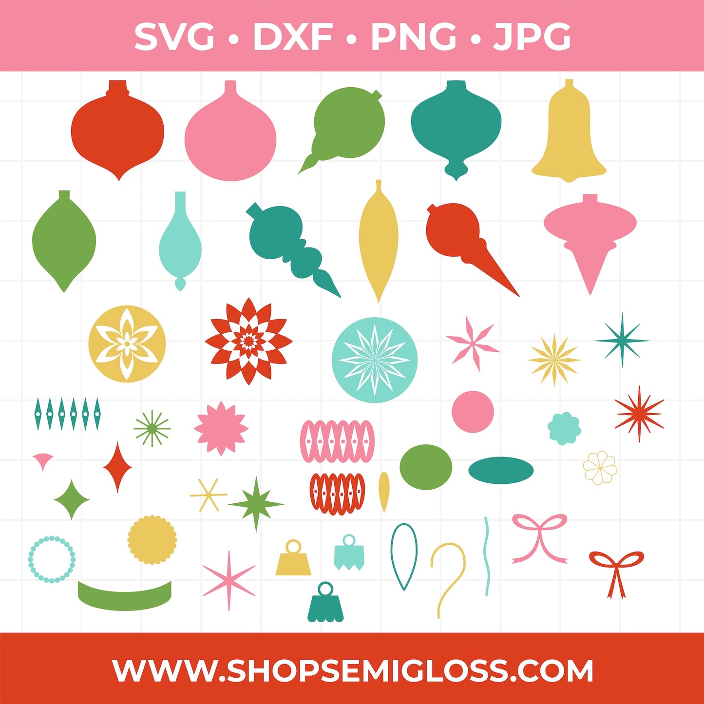 Vintage Christmas Ornament SVG Bundle