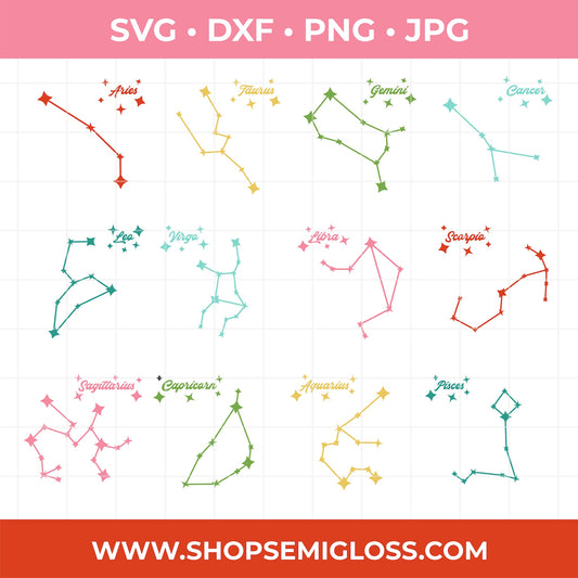 Zodiac Constellation SVG Set