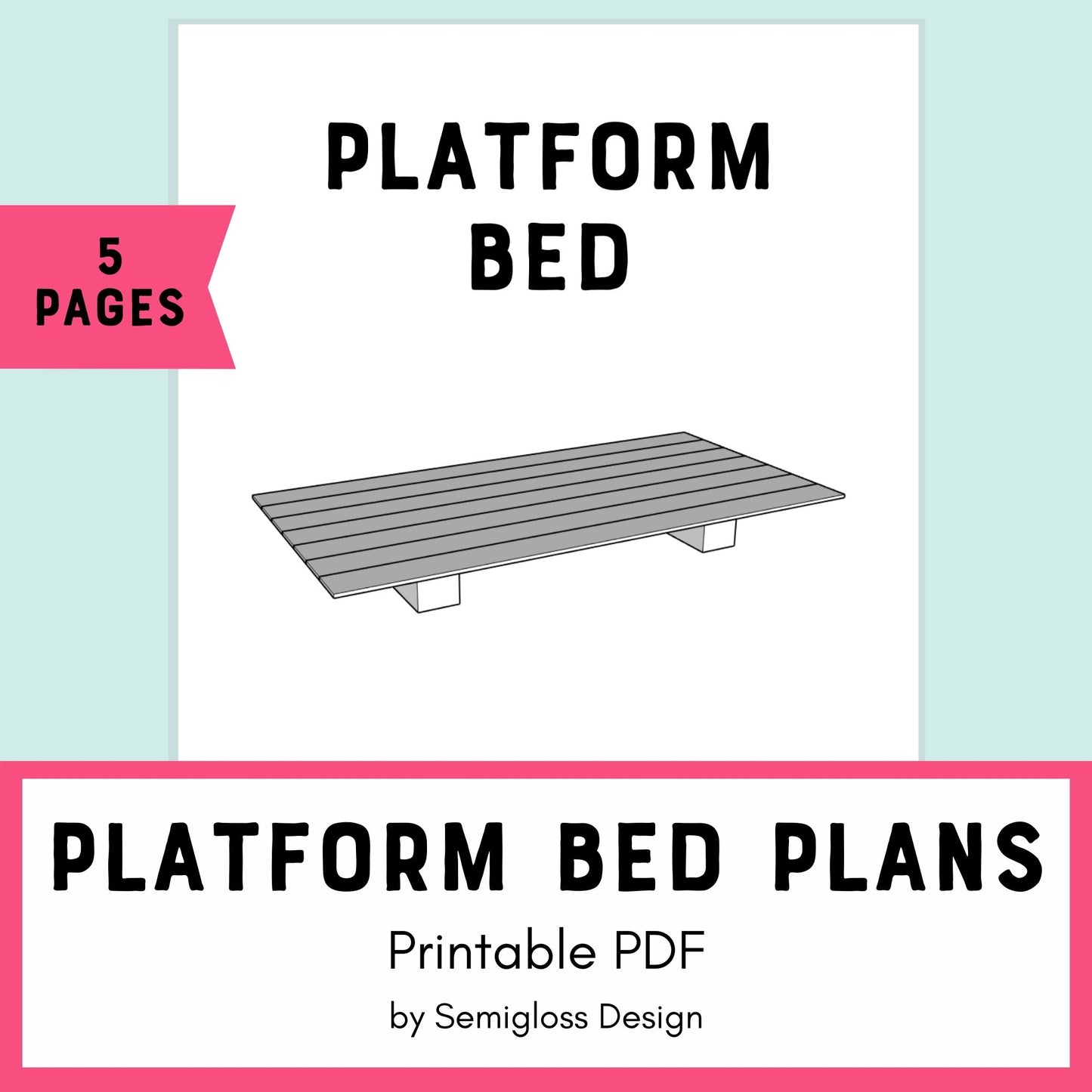 Simple Platform Twin Bed Woodworking Plans