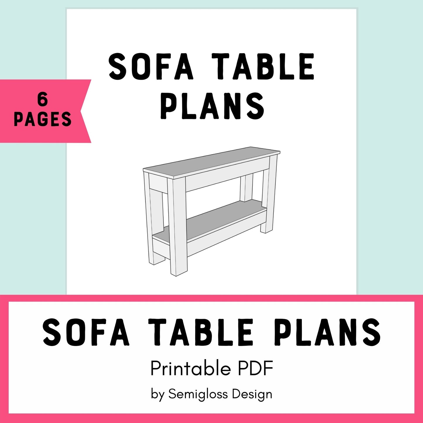 Simple Sofa Table Woodworking Plans