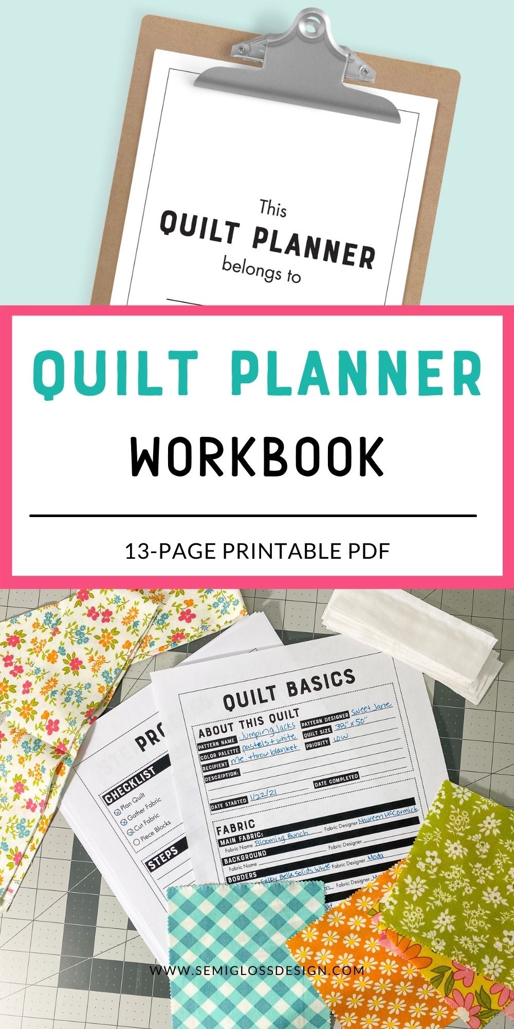 Quilt Planner Printable PDF