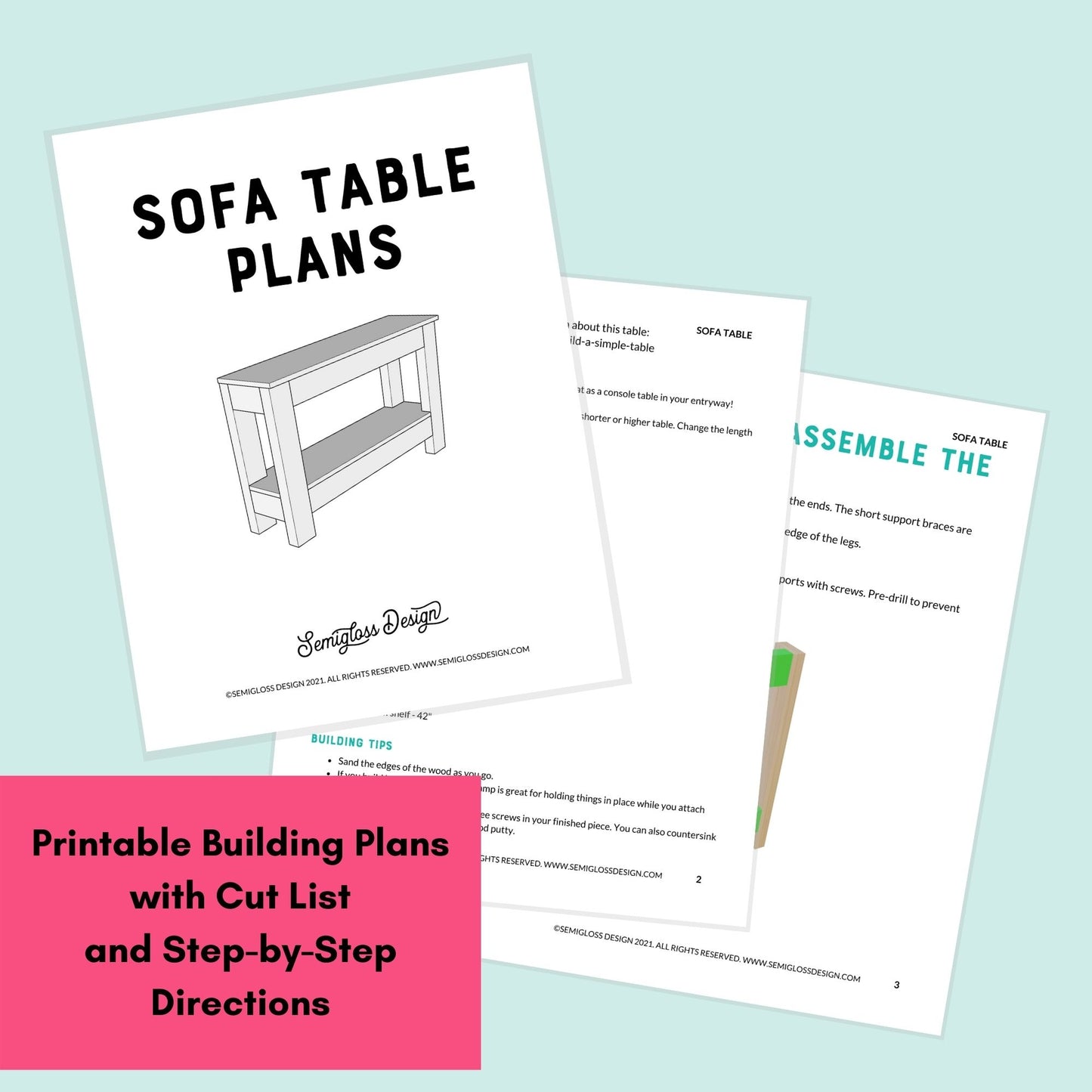 Simple Sofa Table Woodworking Plans
