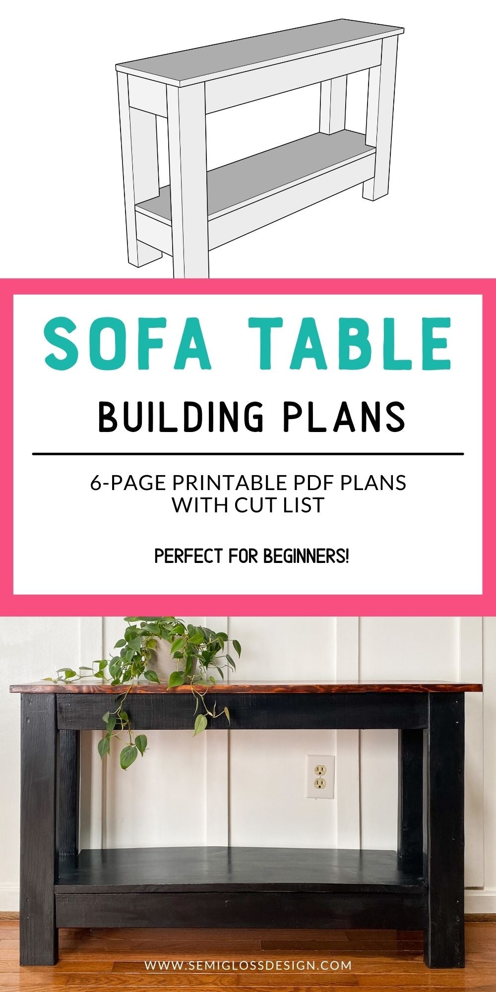 Simple Sofa Table Woodworking Plans