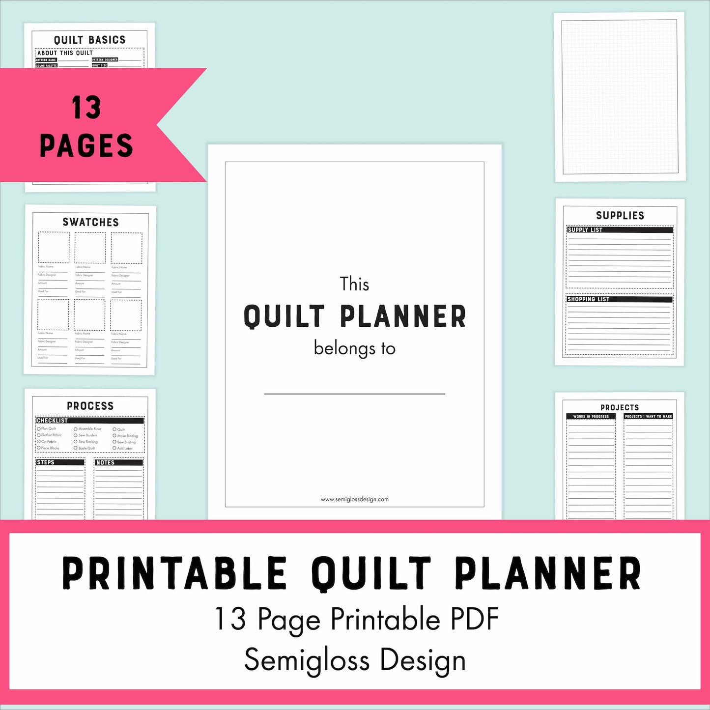 Quilt Planner Printable PDF