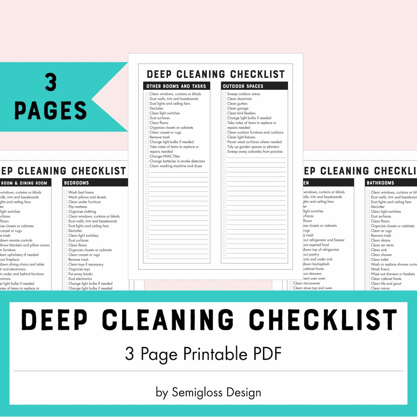 Checklists for Deep Cleaning