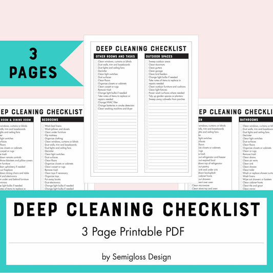 Checklists for Deep Cleaning