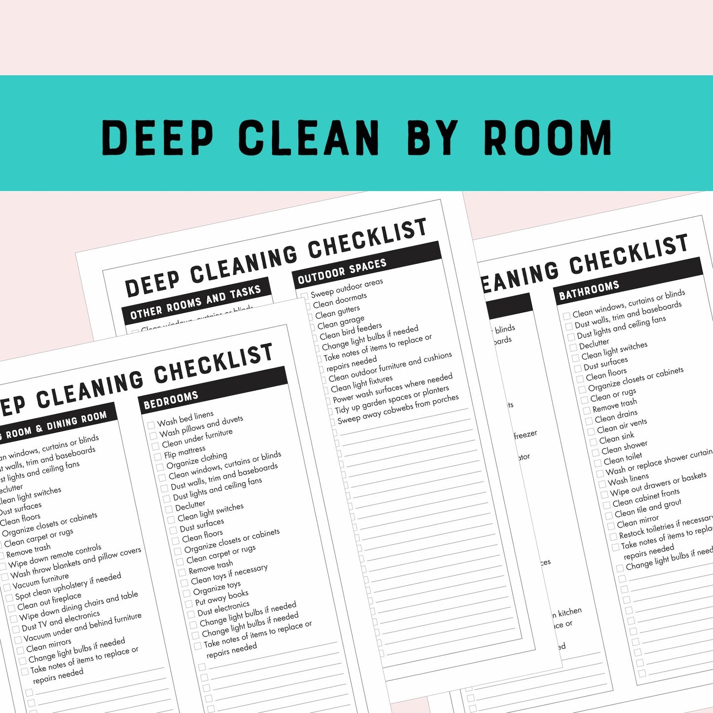 Checklists for Deep Cleaning
