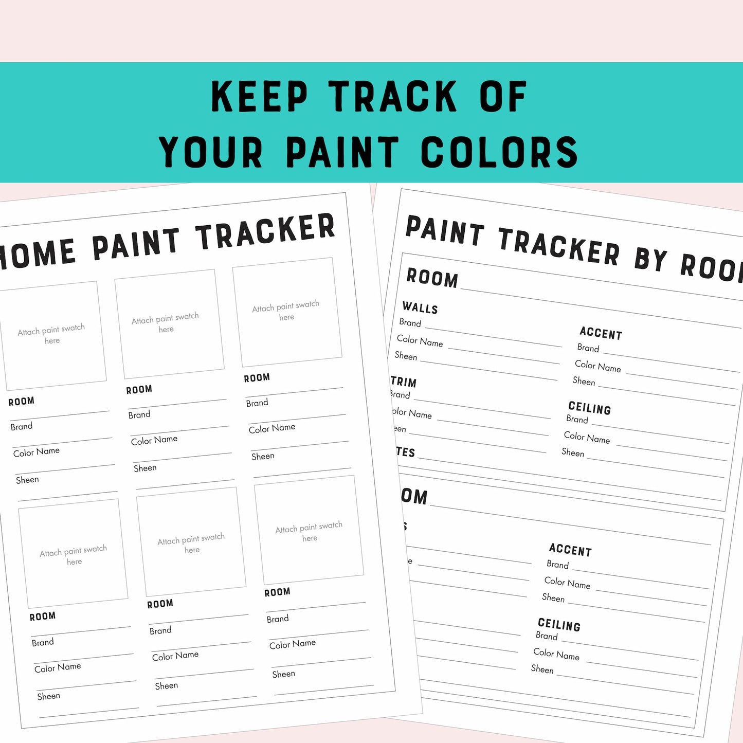 Home Paint Color Tracker Printable