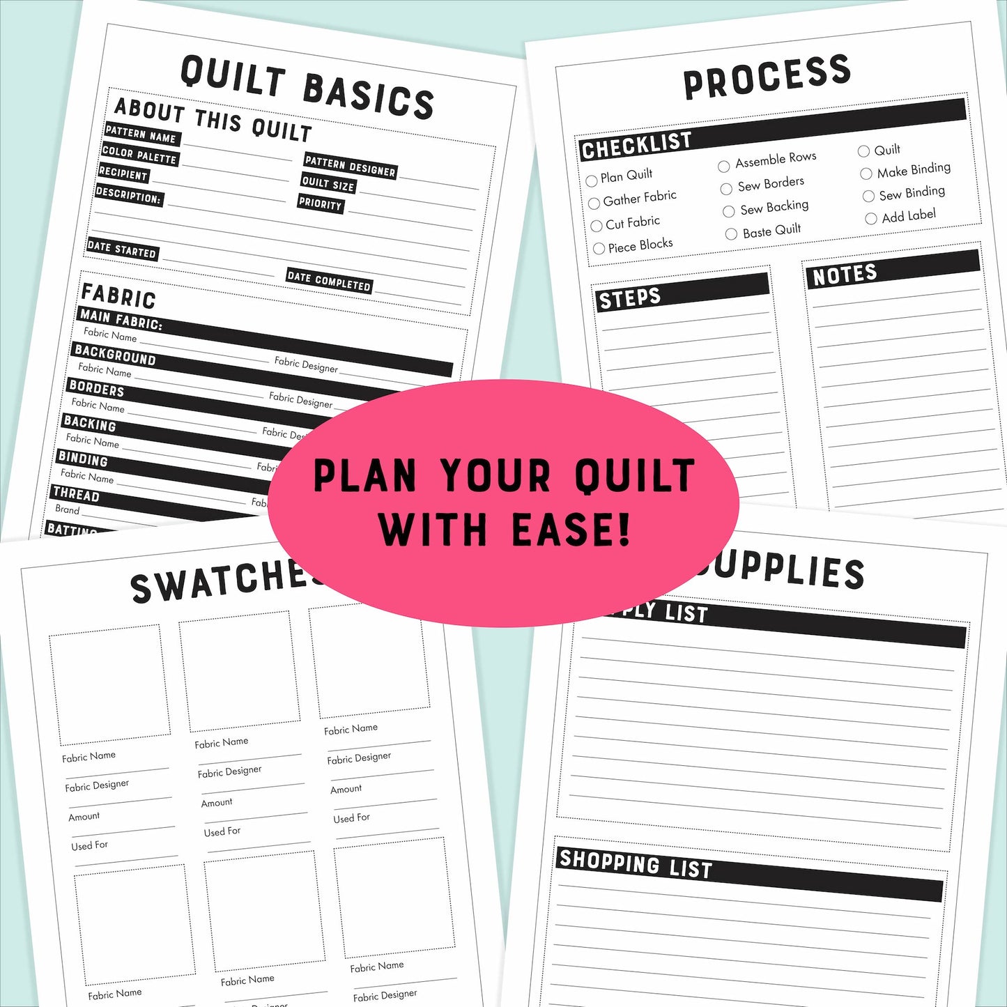 Quilt Planner Printable PDF