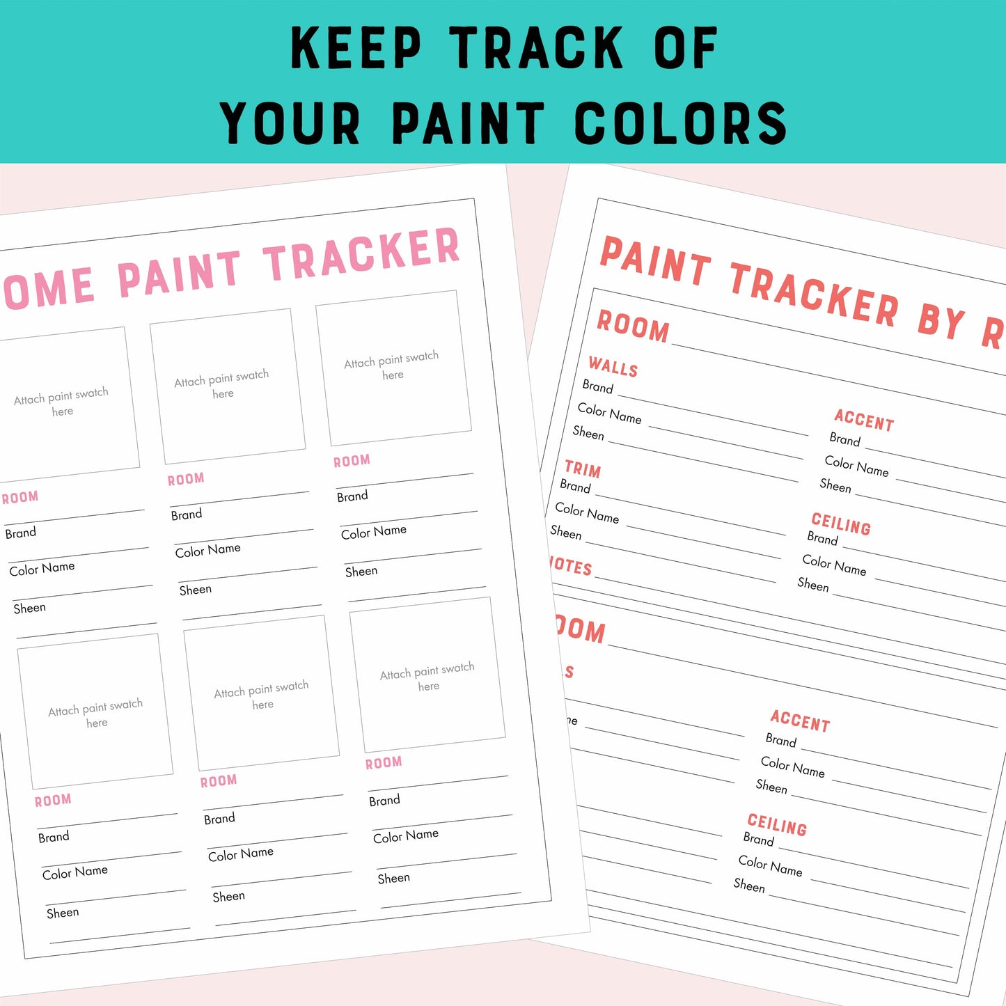 Colorful Home Improvement Planner Printable PDF (20 Pages)
