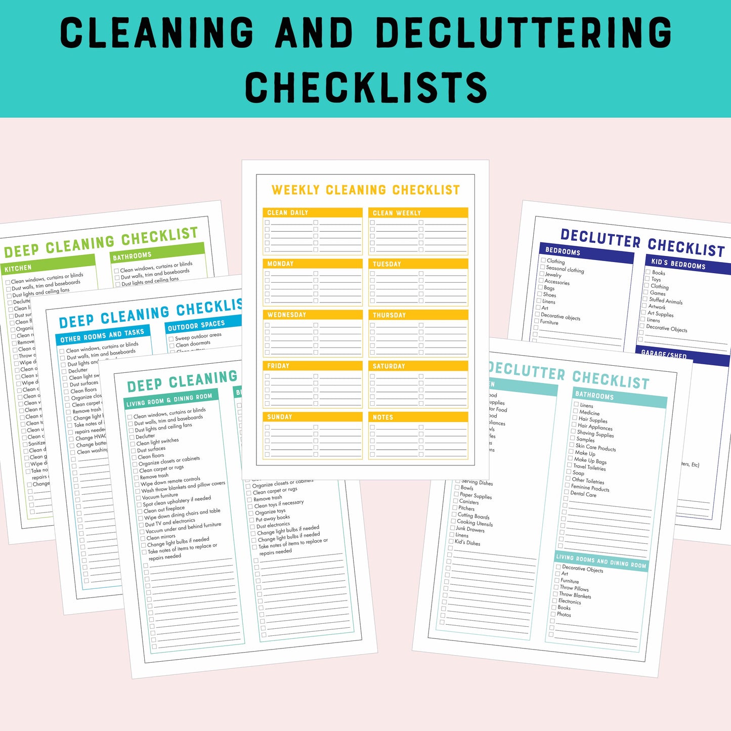 Colorful Home Improvement Planner Printable PDF (20 Pages)